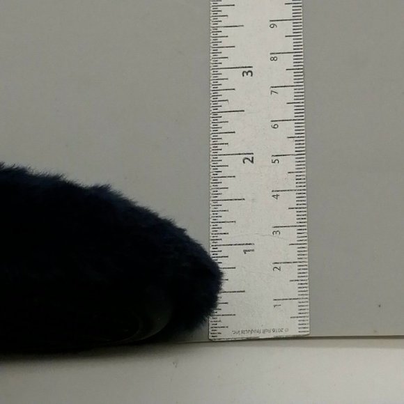 Loft Womens Flat Heel Slide Slipper Cushioned Faux Fur Navy Blue Sz S 5-6 - Picture 8 of 9